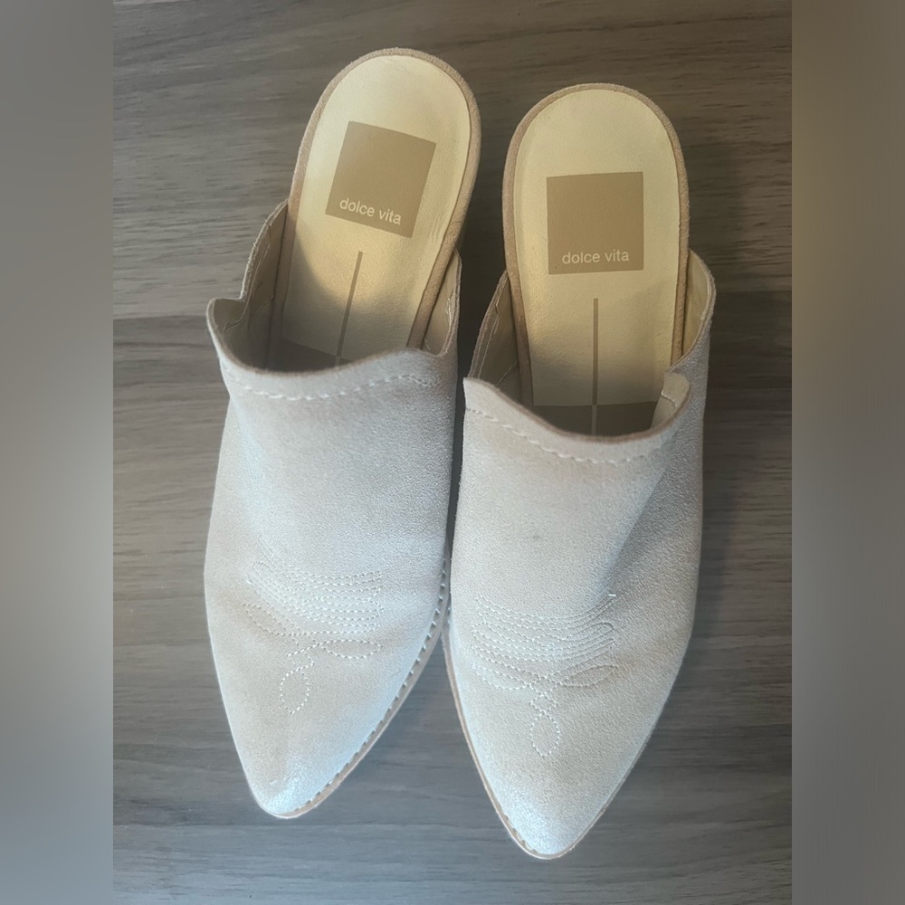 Suede Pointed Toe Mules